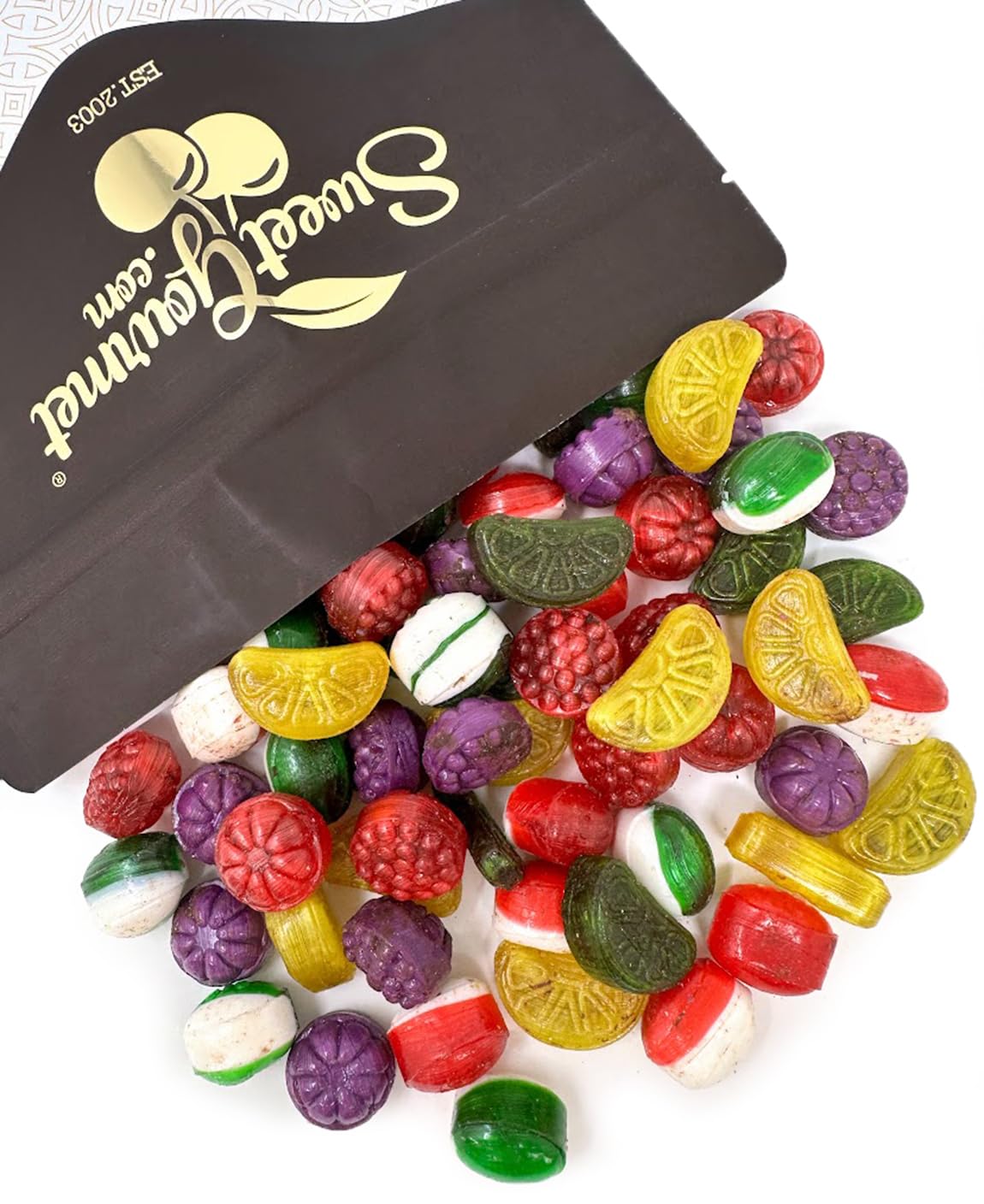 SweetGourmet Christmas Chocolate Filled Hard Candy Mix, Assorted Shapes, 1-Pound Bag
