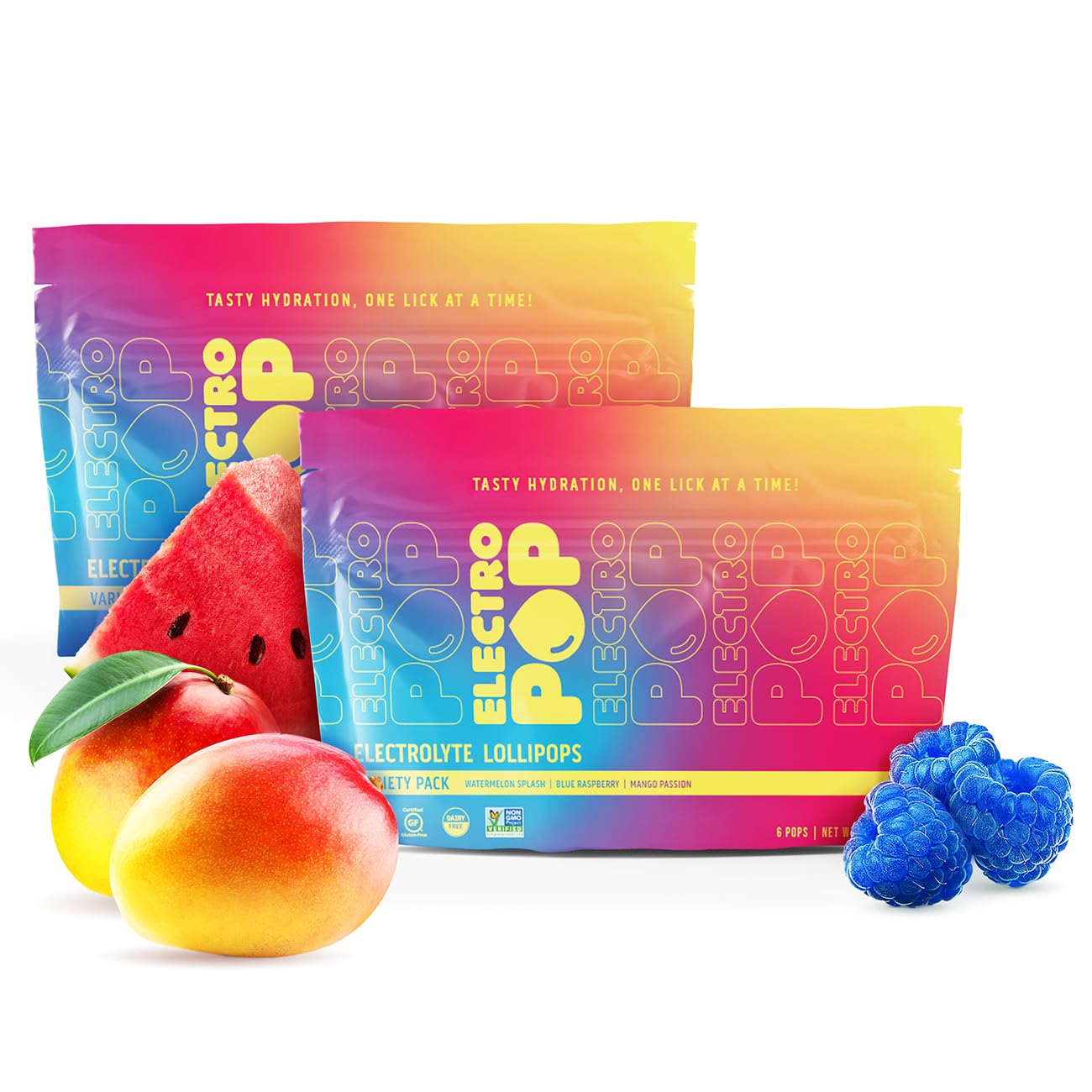 ElectroPop Electrolyte Lollipops - Hydration Candy with Electrolytes & Vitamins - On-the-Go Hydration for Active Lifestyles (Variety Pack - 3 Flavors)