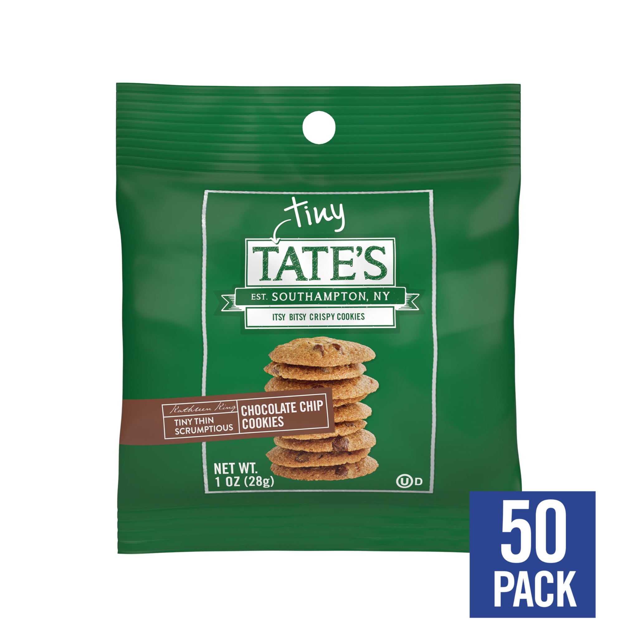 Tate's Bake Shop Chocolate Chip Cookies, 50-1 oz Tiny Tate's Cookies