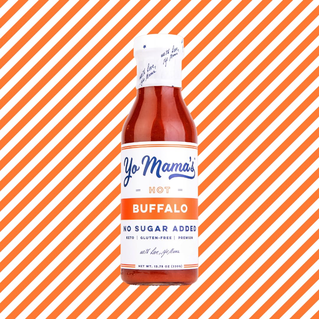 Yo Mama’s Foods Keto Hot Buffalo Dipping, Marinade & Wing Sauce - Pack of (3) - Low-Zero Carb, No Sugar Added, Whole30, Paleo, Gluten and Soy Free