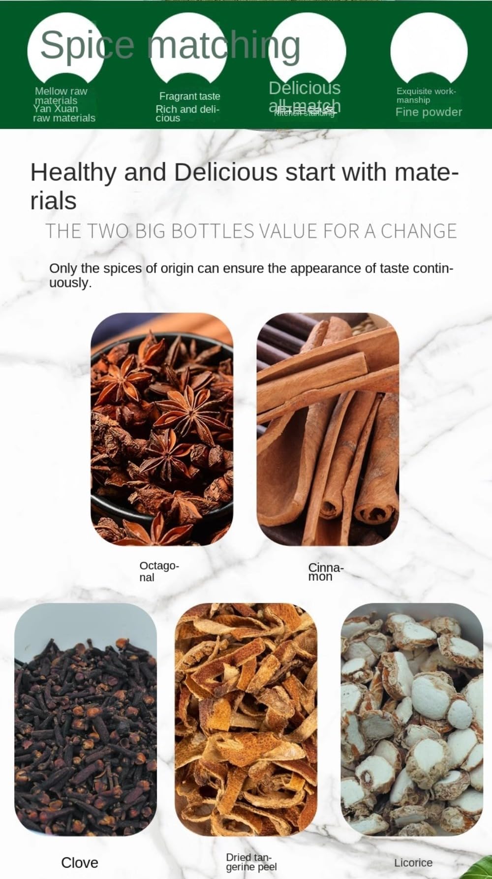 Zercumm Five-Spice Powder 500G Commercial Pickled Cooking Seasoning Braised Food Barbecue Seasoning