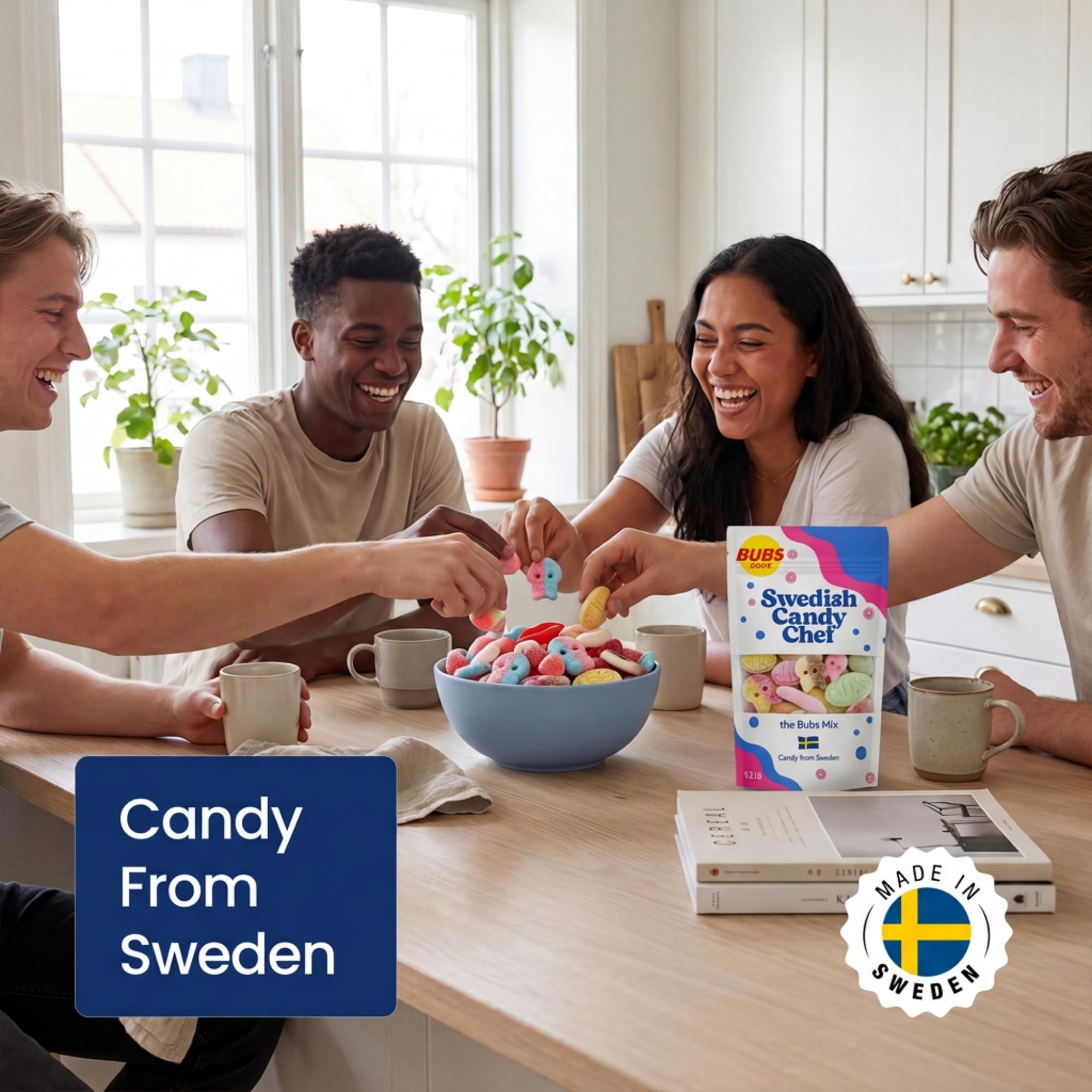 Bubs Swedish Candy Mix - Sweet & Sour Gummies - Big Skulls, Ovals & Assorted Bubs Godis - Imported from Sweden - Swedish Candy Chef - 1/2 Pound