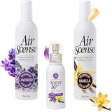 Air Scense Essential Oil Air Freshener, Non?Aerosol 7oz, 3?Pack Lavender Vanilla Bundle - Natural Air Fresheners & Odor Eliminator Sprays