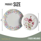 Trendables Heavy Duty Paper Plates Set For 16 Guests - 16 Each Of 8-inch And 10-inch Disposable Plates For Party - Fancy 32 Piece Dinnerware Set