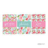Andaz Press Pink Roses English Tea Party Tea Party Wedding Collection, Chocolate Minis Labels, Fits Chocolate Miniatures Party Favors, 36-Pack