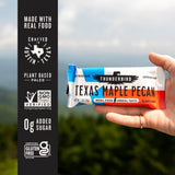 Thunderbird Bars Energy Snack, Gluten-Free with Protein, Healthy Real Food, Vegan Paleo Non-GMO, No Added Sugar, Texas Maple Pecan Flavor (12 Count