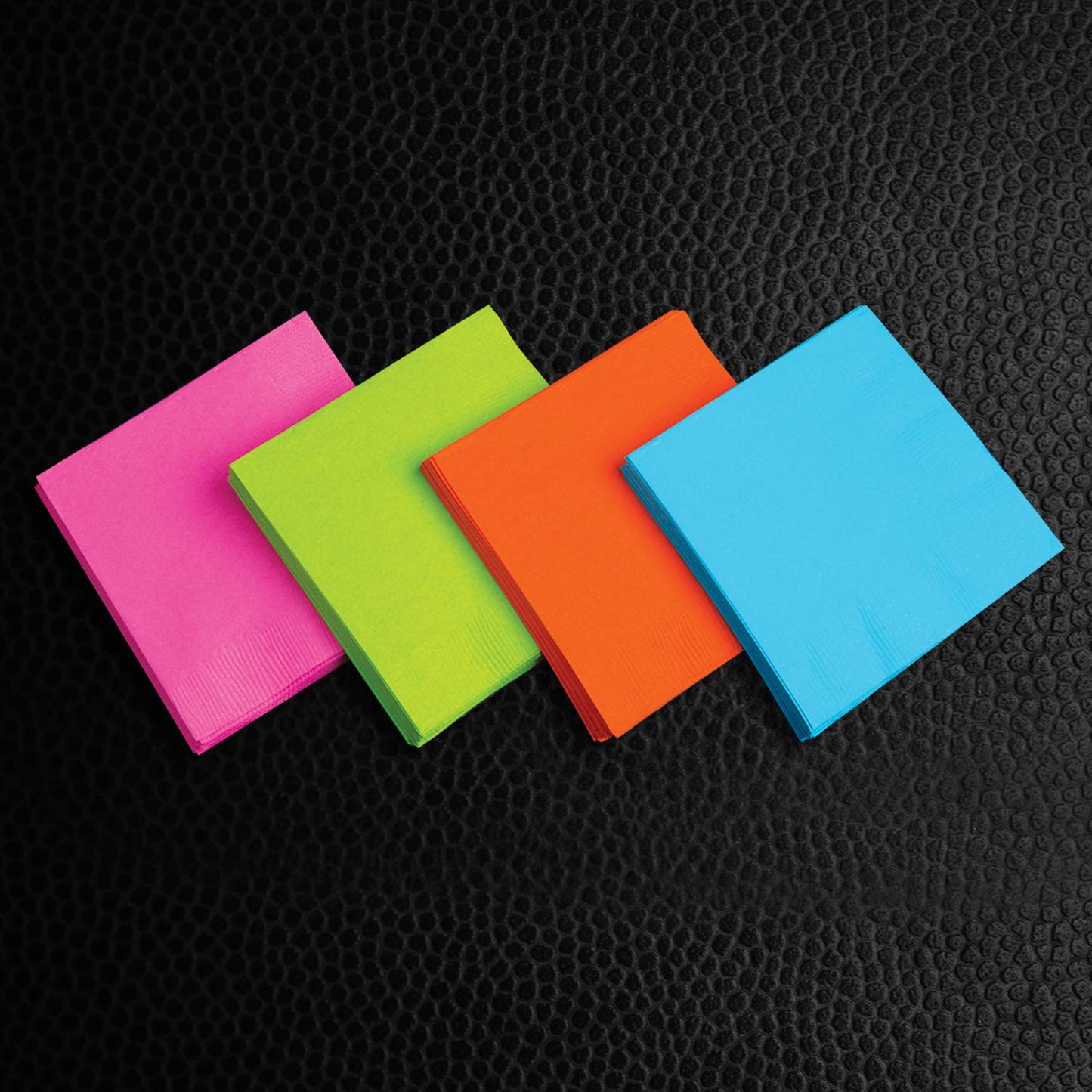 Party Essentials 2-Ply Paper Dinner Napkins, Assorted Neon Brights, 24-Count