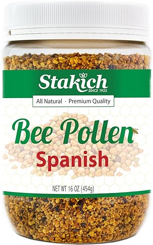 Stakich Spanish Bee Pollen Granules - Pure, Natural, Unprocessed - 1 lb (16 oz)