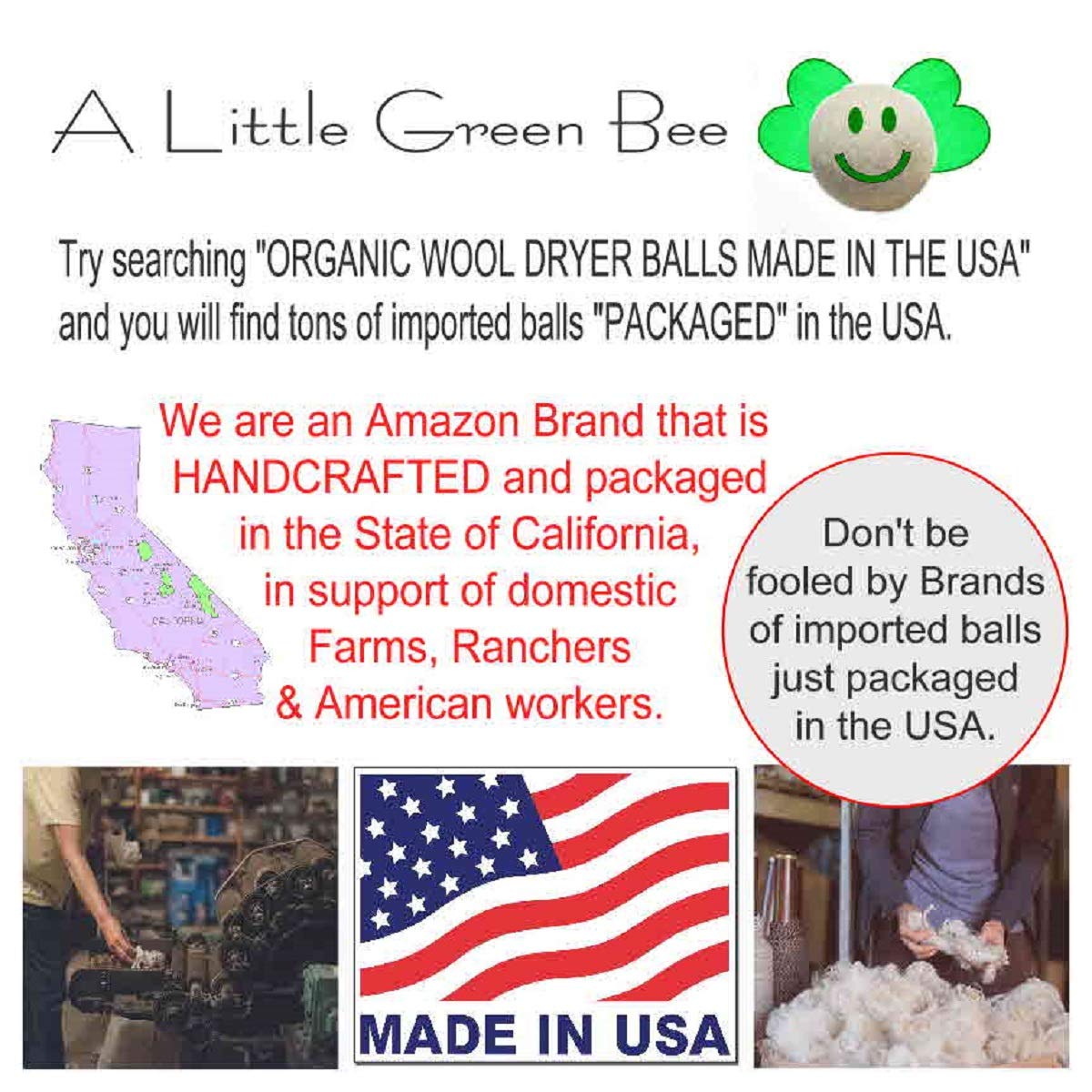 Wool Dryer Balls - Set of 8, Eco-Friendly, 100% Handmade, Natural and Unscented