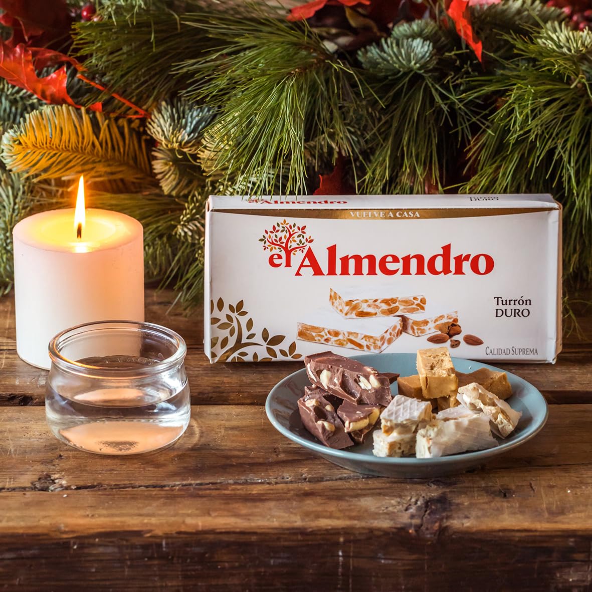 El Almendro Turrones, Turron Duro Nougat Christmas Candy, Crunchy Almond Torrone From Spain, Traditional Spanish Brittle Holiday Dessert, Gluten Free