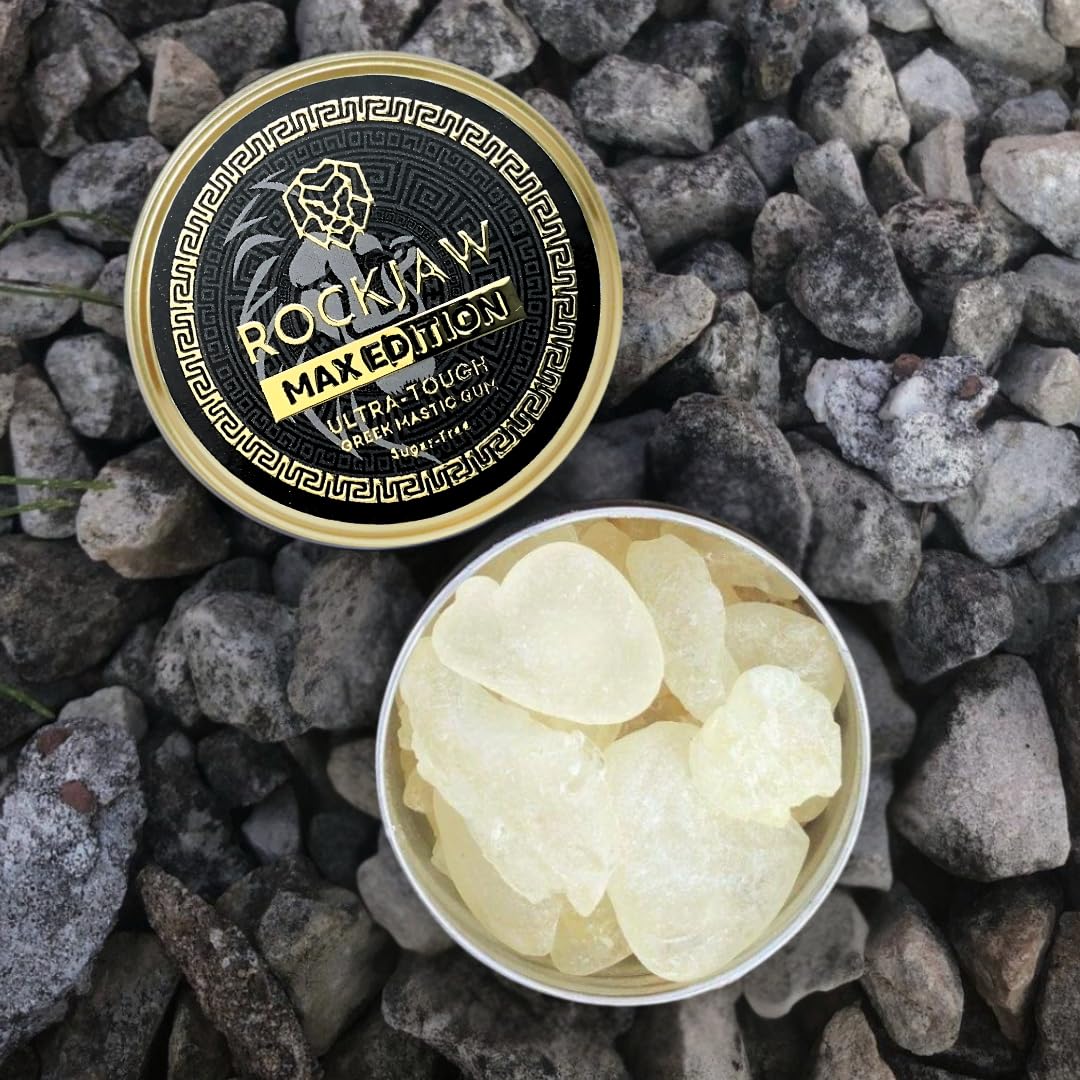 ROCKJAW® MAX Edition | Premium Ultra-Tough Mastic Gum | Hand-Picked Crystals | Rechewable | 100% Natural | Sweetener-Free | Sugar-Free