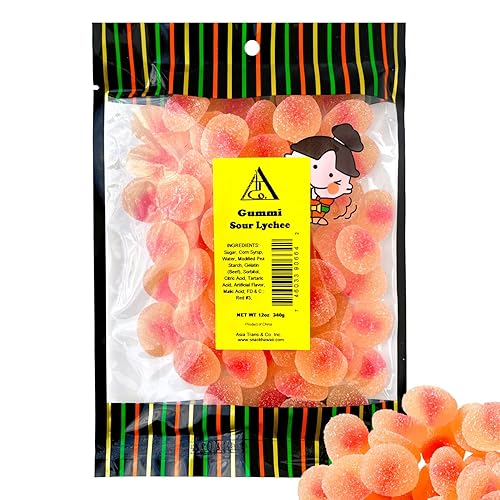 Gummy Sour Lychee Fruit Candy 12 oz - Sweet and Delicious Candy Snack - Perfect Size Bag For Sharing With Friends - Bite Size Pieces For Any Occasion