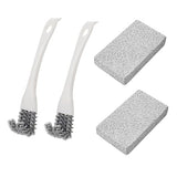 UtySty 2 Set Kitchen Scrub Brush with Grill Cleaning Brick Stove Cleaning Brush Griddle Cleaning Kit for Range Hood Grease Grime Removal Cooktop Gas