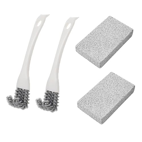 UtySty 2 Set Kitchen Scrub Brush with Grill Cleaning Brick Stove Cleaning Brush Griddle Cleaning Kit for Range Hood Grease Grime Removal Cooktop Gas
