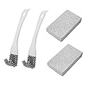 UtySty 2 Set Kitchen Scrub Brush with Grill Cleaning Brick Stove Cleaning Brush Griddle Cleaning Kit for Range Hood Grease Grime Removal Cooktop Gas