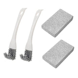 UtySty 2 Set Kitchen Scrub Brush with Grill Cleaning Brick Stove Cleaning Brush Griddle Cleaning Kit for Range Hood Grease Grime Removal Cooktop Gas