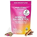 Pink Stork Hormone Balance Tea for Women - Red Raspberry Leaf & Chasteberry (Vitex) - Organic Herbal Tea for PMS, Menstrual Cycle + Perimenopause