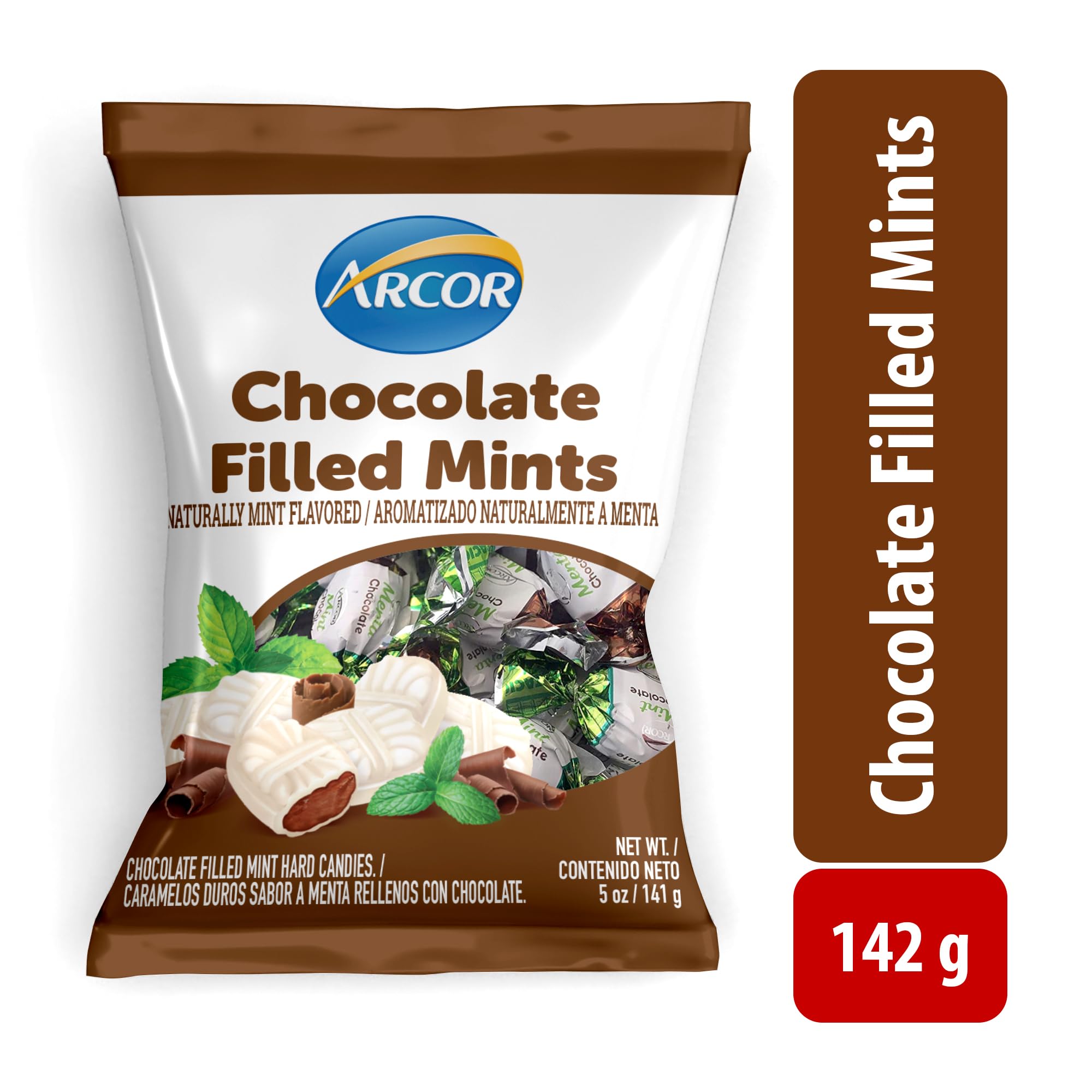 Arcor Chocolate Filled Mints - Sweet, Delicious & Individually Wrapped Hard Candy from South America, Perfect for Parties, Events, and Everyday Treats