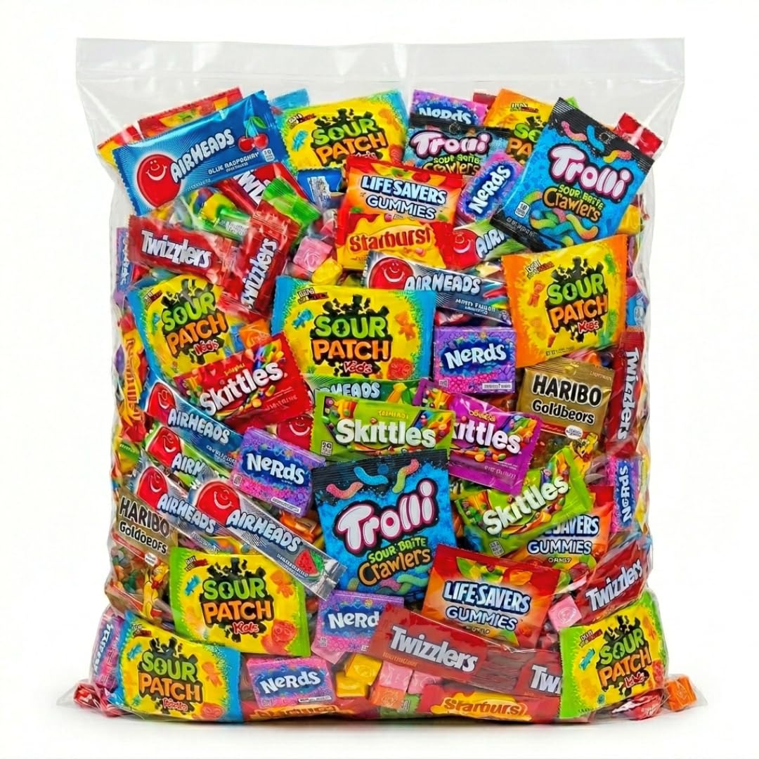 Assorted Candy Variety Pack - Individually Wrapped Bulk Candy Assortment - Gummies, Sour Candy, Chewy Candy & More - Perfect for Parties, Summer
