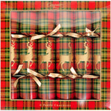 Caspari Reindeer Tartan Celebration Party Favors - Includes 6 Luxury Paper Favors with Surprise Trinkets, Crowns & Jokes