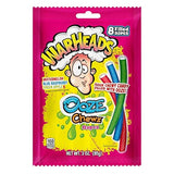 WARHEADS Ooze Chewz Ropes - Chewy Candy Ropes with Sour Filling - Watermelon, Blue Raspberry & Green Apple Flavors - 3 oz. Bag