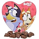 Bluey Valentine's Candy Gift Box, Milk Chocolatey Hearts Inside, Individually Wrapped Pieces, Collectible Heart Container, 2.12 Ounces