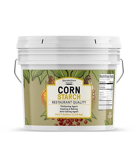 Unpretentious Corn Starch, 1 Gallon, Resealable Bucket, Thickening Agent, For Bulk Baking & Cleaning Use (4.5 Pound)