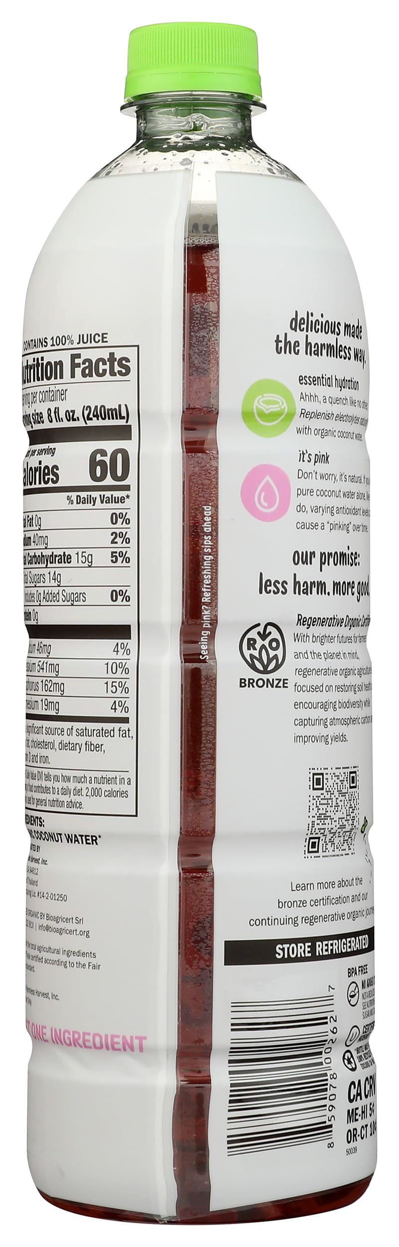 Harmless Harvest Organic Coconut Water, 32 Oz Bottle
