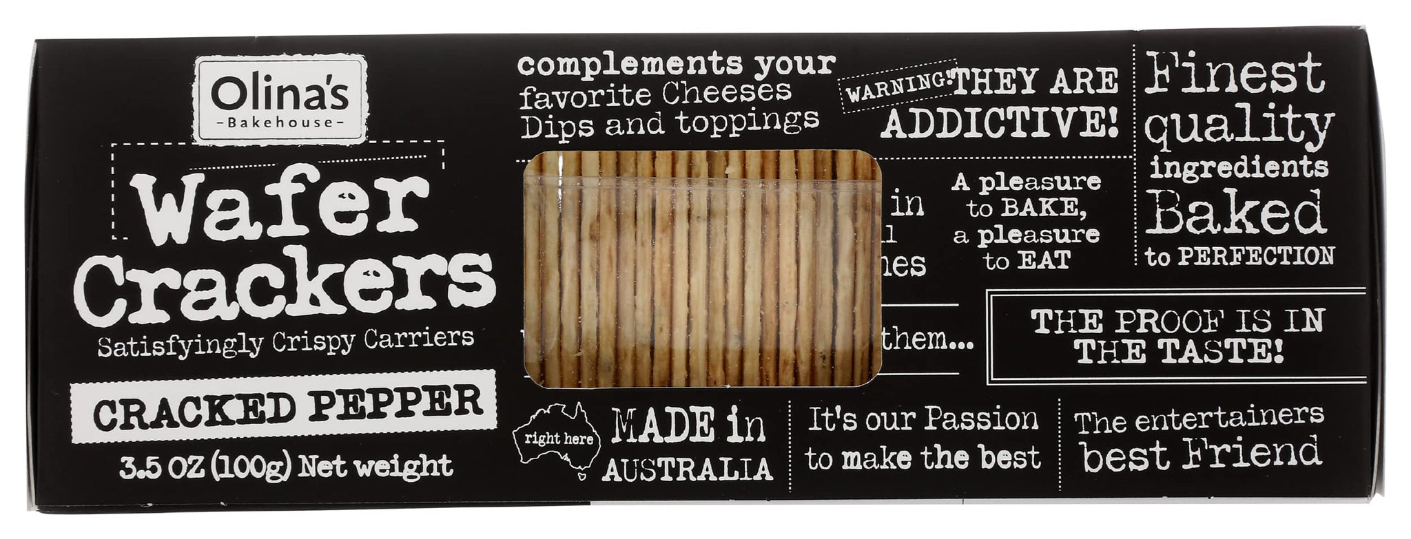 Olinas Bakehouse, Cracker Wafer Pepper, 3.5 Ounce