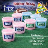 Cotton Candy Clear Tubs - Customizable - 12-Pack (1.25 oz ea) | BLUE RASPBERRY | Sticker-Ready Party Favors, Gifts | Lupy Lups!