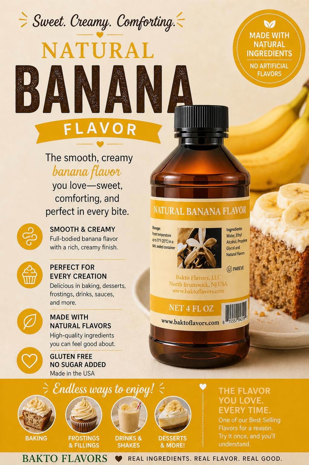 Natural Banana Flavor - 4 OZ