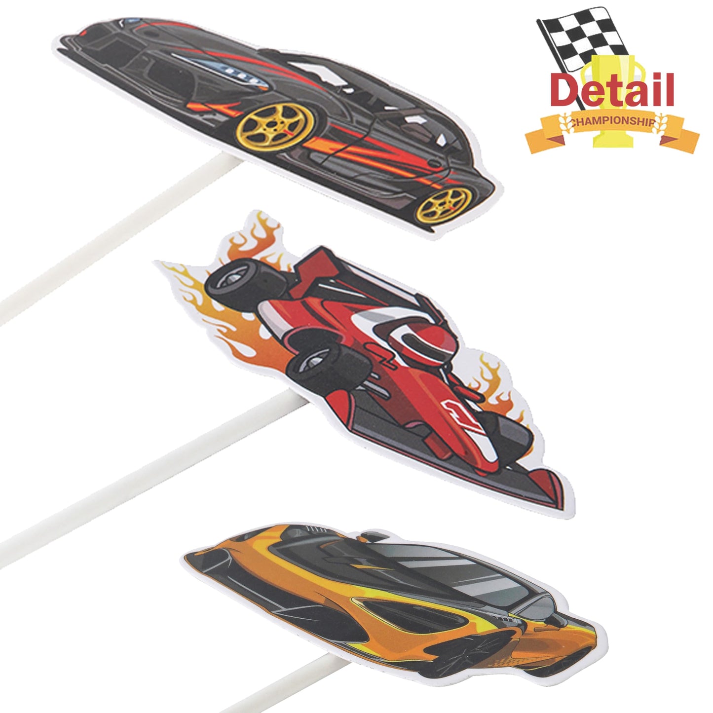 36Pcs Race Car Cupcake Toppers Racing Car Birthday Decorations for Race Car Birthday Party Favors Let's Go Racing Party Racing Car Baby Shower