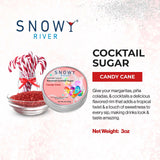Snowy River Holiday Candy Cane Flavored Cocktail Sugar - All Natural Rimming Sugar for Stunning Drinks, Vibrant Colors, Perfect for Cocktails