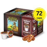 Cafe Don Pedro Southern Pecan Low Acid Coffee Pods - Compatible with Keurig K-cup Coffee Maker, 100% Arabica, Battles Heartburn, Acidic Reflux, 72