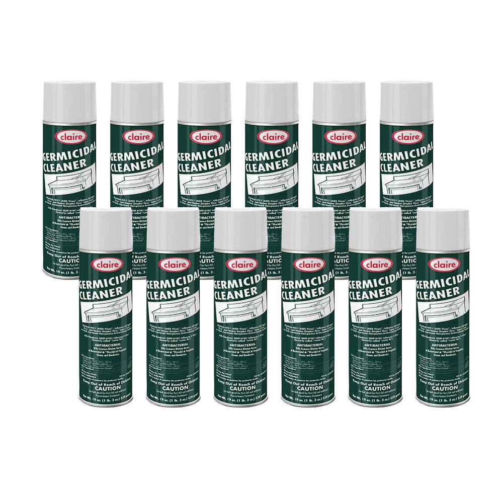 Claire CL873 Germicidal Foaming Cleaner and Disinfectant, White, 1 lb. 3oz (1.18 Pounds)