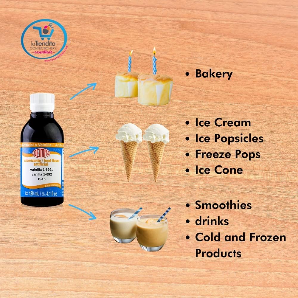 Deiman Artificial Food Flavoring Vanilla Concentrate 1-692 D-15 (4 fl.oz.)