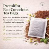 Organic Calm & Relax Herbal Tea Bags - Chamomile Tea Bags, Rooibos & Raspberry Leaf - 100 Plant-Based Tea Bags - Caffeine Free Sleep & Relaxation