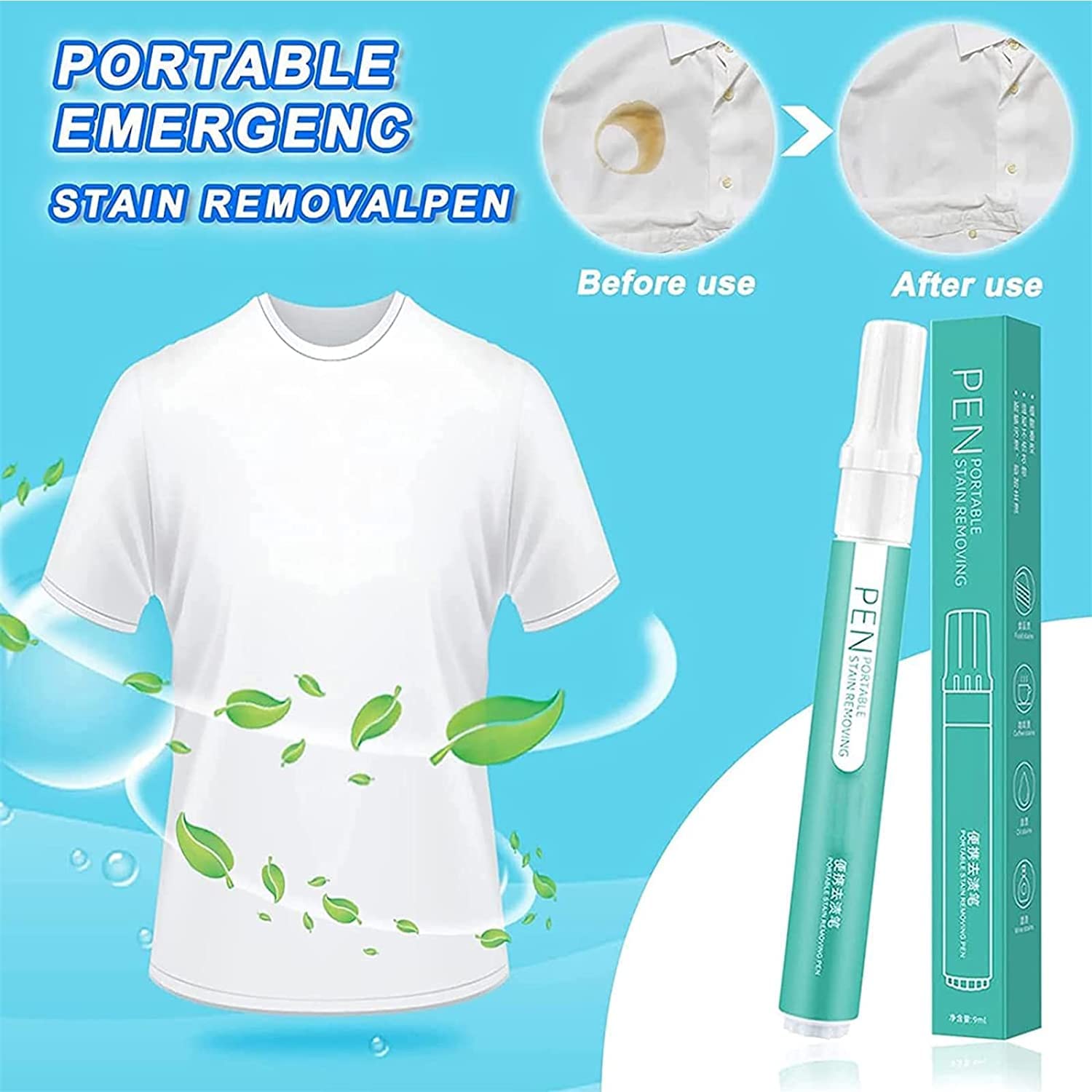 3PCS Bleach Pen for Clothing - Portable Bleach Pen for Clothing Stain Removal, Small But Powerful, Grease Stain Remover Wash Free Laundry Clean Pen