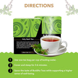 Buddha Teas - Holy Basil - Organic Herbal Tea - For Cognitive Balance & Overall Health - Ayurvedic Tulsi - With Antioxidants - Caffeine Free - 100%