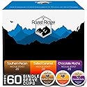 Roast Ridge Single Serve Coffee Pods for Keurig K-Cup Brewers, Flavored Variety Pack, Medium Roast, 60 Count (20 each: Southern Pecan, Salted Caramel