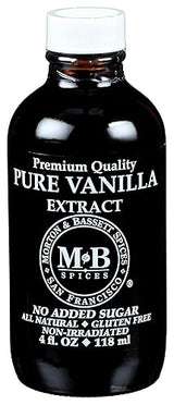 Morton & Bassett Pure Vanilla Extract, 4 fl oz - No Artificial Additives, Non-GMO, Rich & Smooth Flavor for Baking, Desserts & Beverages