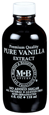 Morton & Bassett Pure Vanilla Extract, 4 fl oz - No Artificial Additives, Non-GMO, Rich & Smooth Flavor for Baking, Desserts & Beverages
