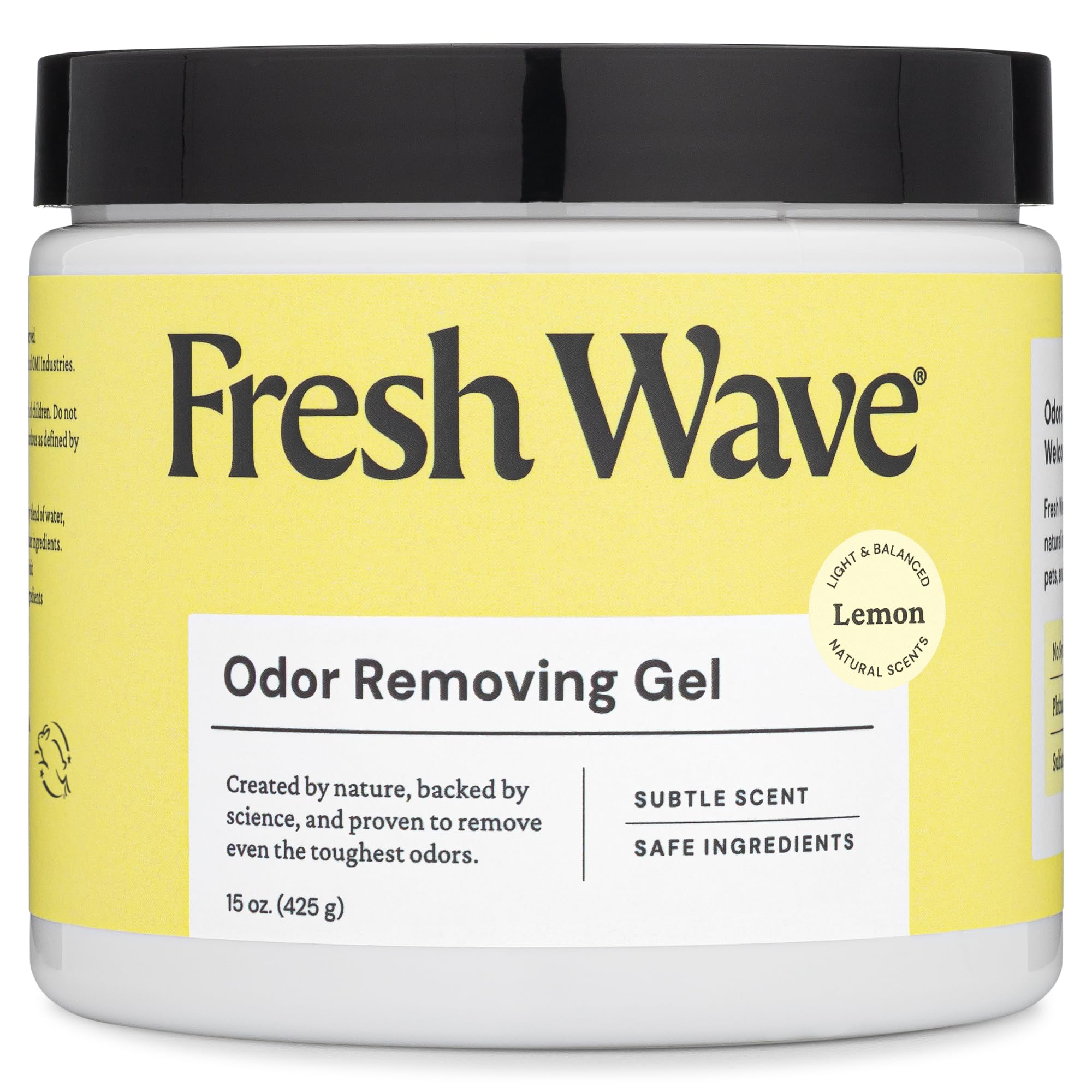 Fresh Wave Lemon Odor Removing Gel, 15 oz. | Odor Absorbers for Home | Safer Odor Relief | Natural Plant-Based Odor Eliminator | Every 15 oz. lasts