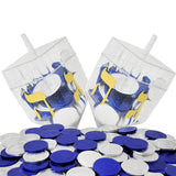The Dreidel Company 2-Pack Dreidel Filled with Blue and Silver Hanukkah Gelt Coins, 10 Hanukkah Gelt Per Dreidel Total 20 Blue and Silver Coins