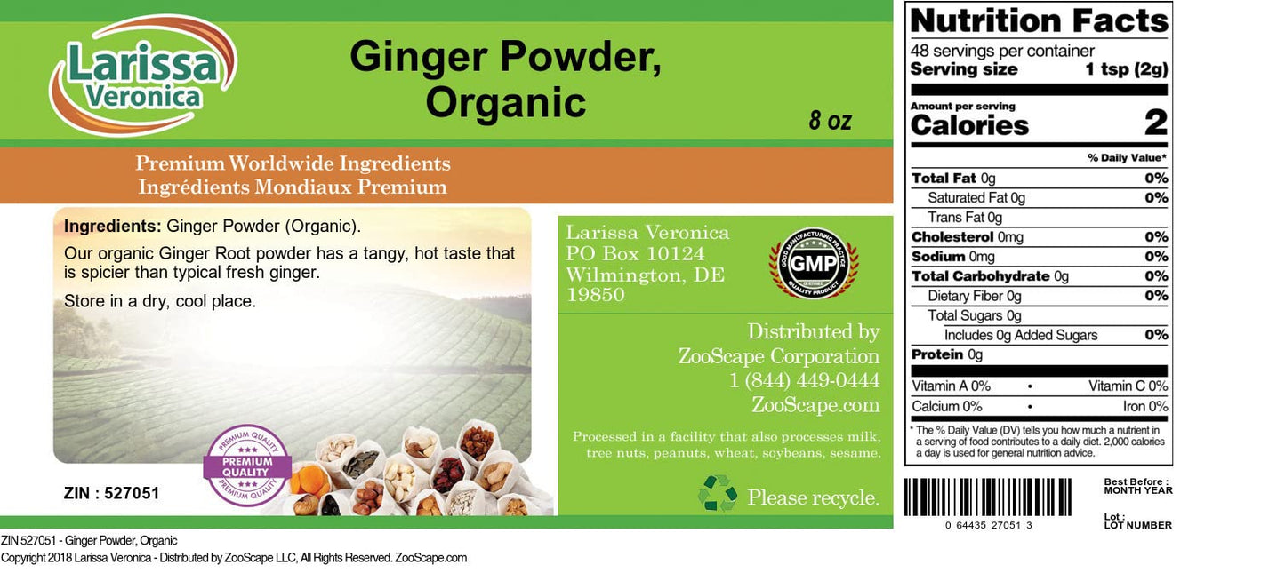 Ginger Powder, Organic (8 oz, ZIN: 527051) - 3 Pack