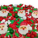 1 Bottle Christmas Sprinkles for Cookie Decorating Cake Toppers Candy Santa Claus Cupcake Topper Dessert Sprinkle with 6 Pieces Santa Claus