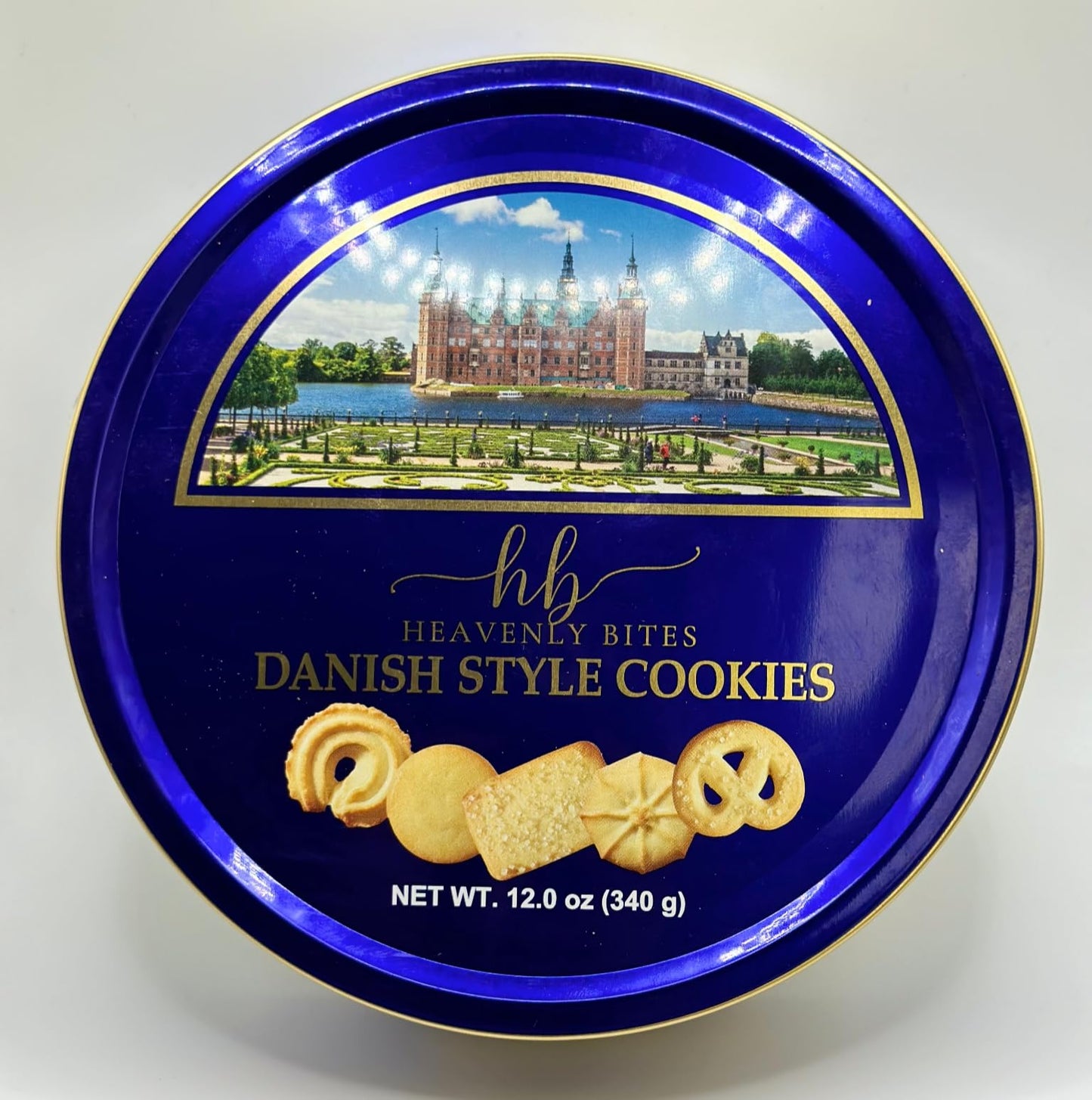 Heavenly Bites Danish Style Butter Cookies in Metal Tin 12 Ounce