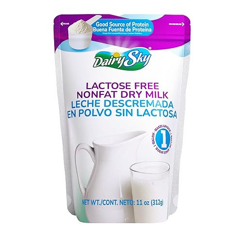 DairySky Lactose Free Milk Powder 11 Oz - Non GMO Fat Free Powdered Milk for Baking & Coffee, Kosher with Protein & Calcium, Great Substitute for Liquid Milk, RBST Hormone - Free - 1 Pack