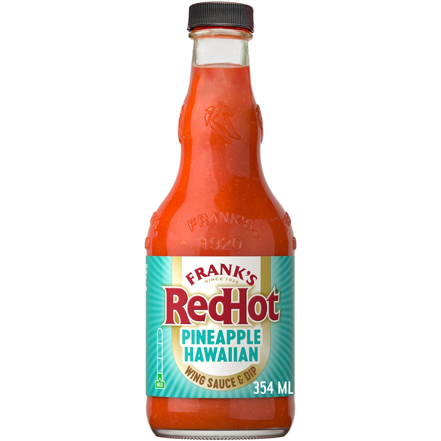 Frank’s RedHot Wing Sauce & Dip, Pineapple Hawaiian, Tropical, Sweet Mild Heat, Toss, Top, or Dip with Chicken Wings, Shrimp, Rice Bowls, and Fish