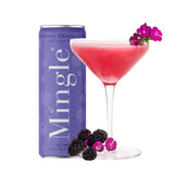 Mingle Mocktails Blackberry Hibiscus Bellini Non Alcoholic Drinks, Alcohol Alternative Pre-Mixed Drinks with Real Juice, Canned Mocktails or Cocktail